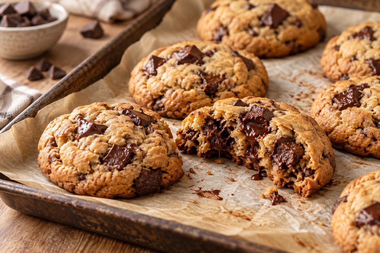 Cookies moelleux aux pois chiches avec gros morceaux de chocolat fondant