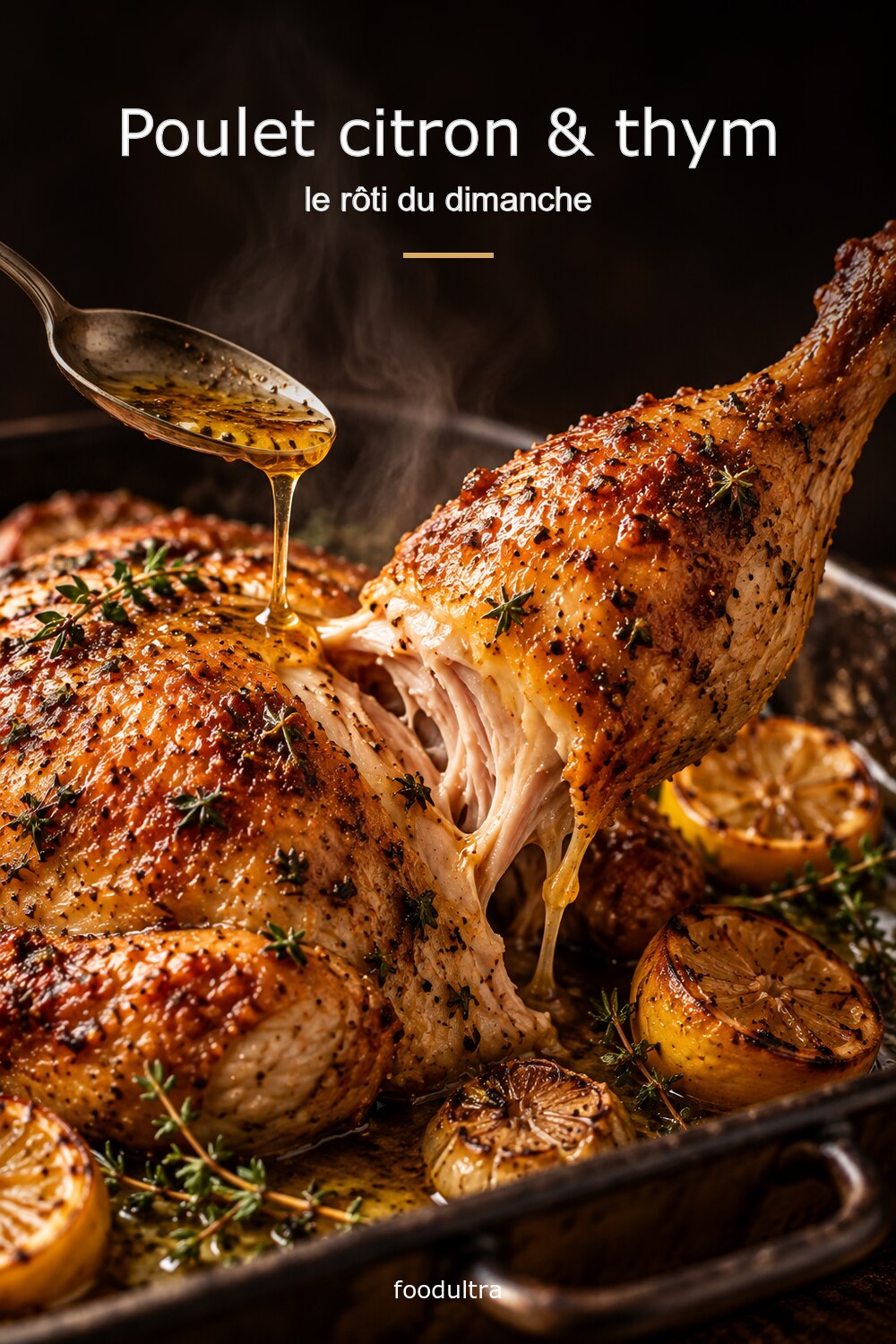 Teaser Pinterest poulet citron et thym